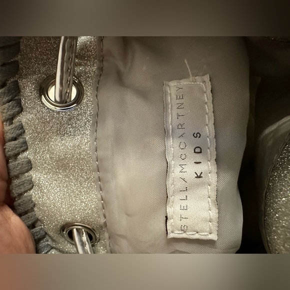 Stella Mccartney Star Glitter Bucket Bag In Storm Grey - Picture 8 of 12